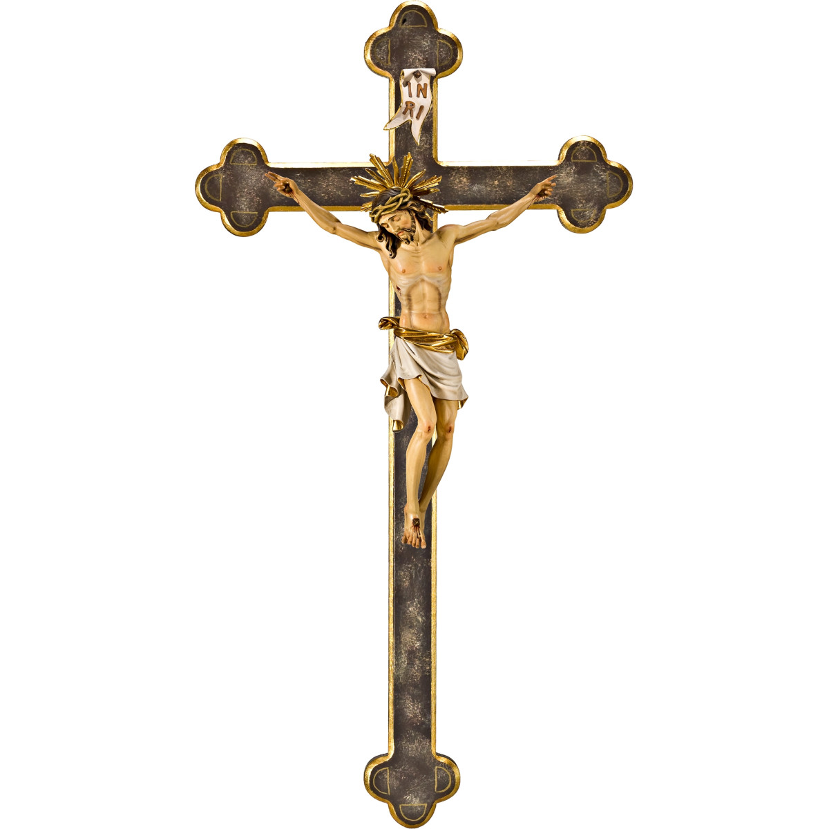 Cristo Pisa en cruz barroca